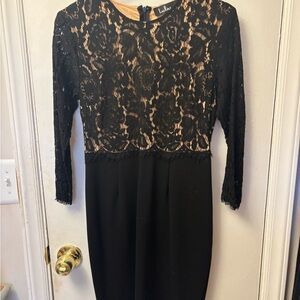 Lulu's Black Lace Long Sleeve Dress